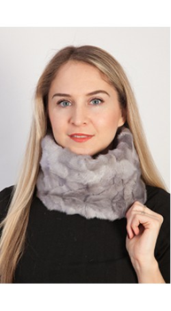 Grey sapphire mink fur neck warmer